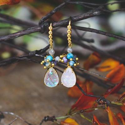 China BOHEMIA BOHO Teardrop Drop Opal Earrings High End Quality Earrings Wholesale and Gifts for sale