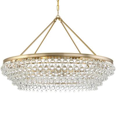 China Hot Selling Modern Design Luxury Gold Iron Crystal Chandelier Led Lighting Decor For Hotel Lobby Living Room Hanging for sale