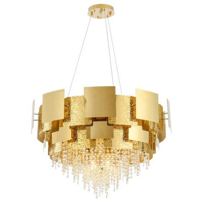 China Wholesale Modern Luxury Antique Gold Living Room Beads Chain LED Crystal Chandelier Lighting for sale