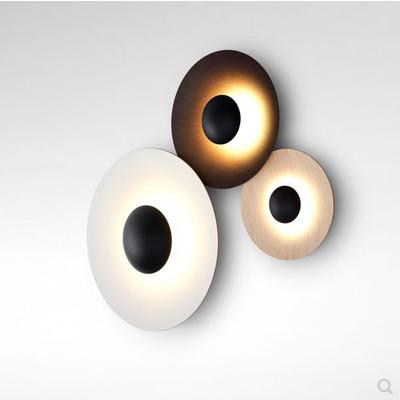 China Zhongshan Modern Nordic Black Bedroom Bedside Sconce Lighting Hotel Corridor Creative Dish Led Metal Wall Light for sale