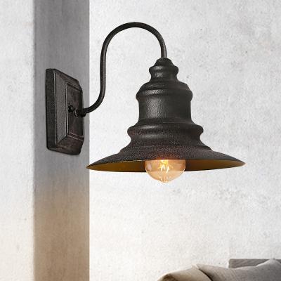 China Zhongshan Modern Industrial Retro American Industrial Vintage Black Luxury Iron Led Wall Lamps Lights For Bar Restaurant Corridor for sale