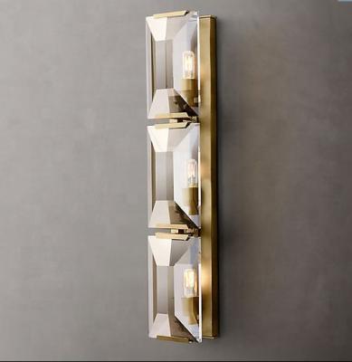 China Modern Modern All Copper Light Luxury Gold Crystal Sconce Fashion Simple Wall Lamp Interior Design For Hallway Home for sale