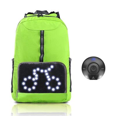 China Anti-theft The Ultimate Outdoor Cycle Foldable Backpack For Full Awareness Rear LED Signal Visibility And Signal LED Display Smart Backpack for sale