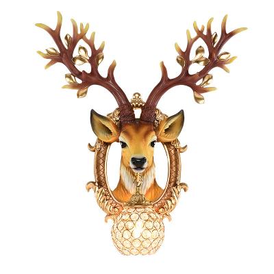 China Decorative Contemporary American Wall Lamp Living Room Wall Lamp Outdoor Decorative Deer Mounted Lighting for sale