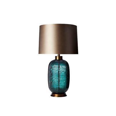 China Contemporary American Luxury Glazed Glass Table Lamp Bedroom Bedside Lamp Living Room Hotel Decoration Table Light for sale