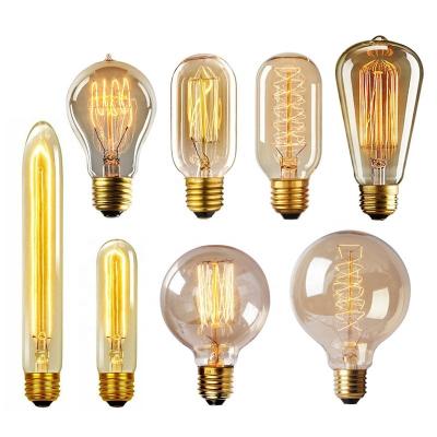 China Globe Vintage Quality T45 ST64 T30 G80 G95 G125 40W 60W E27 220V Cheap Decorative Lighting Tungsten Filament Stock Light Bulb for sale