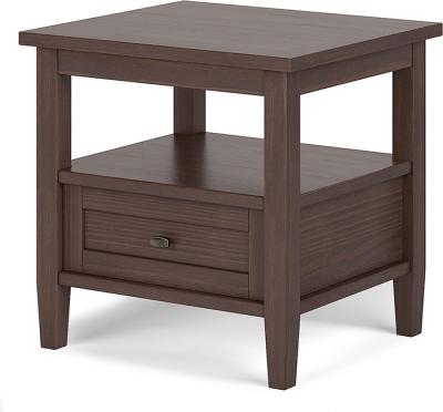 China Customized Simple Wood Nightstand With 1 Drawer and 1 Shelf  For Living Room Or Bedroom corner table for sale