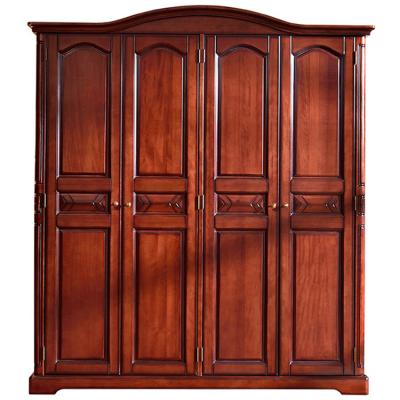 China Traditional hot sale 4 doors cloth wardrobe large wood wardrobe bedroom furniture for sale