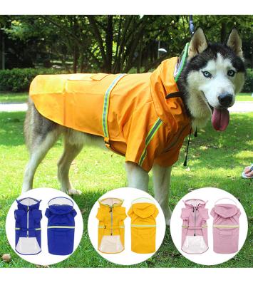 China Durable High Quality Medium PU Small Reflective Dog Raincoat Dog Clothes Dog Rain Coat for sale