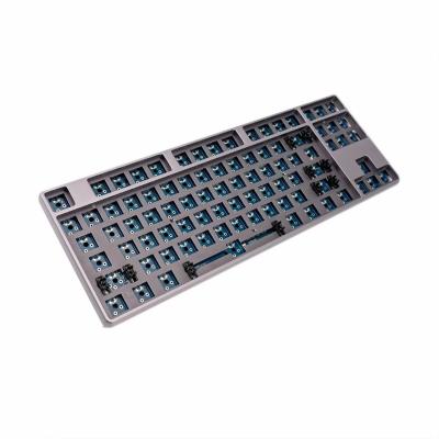 China Factory Aluminum Custom Metal Swap Axle Base RGB Warm Backlight With Noise Canceling Cotton Mechanical Keyboard Custom Kit for sale