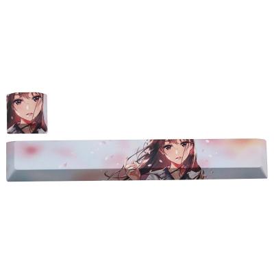 China PBT Aluminum Factory Customized Keycaps Five Sides Dyed Keyboard 6.25U Spacebar Mechanical ESC Customized Cartoon Girl Keycaps for sale