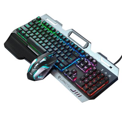 China Anti-Ghosting Best Selling 104 RGB Metal Gaming Backlit Wired Mechanical Keyboard and Mouse Combo for sale