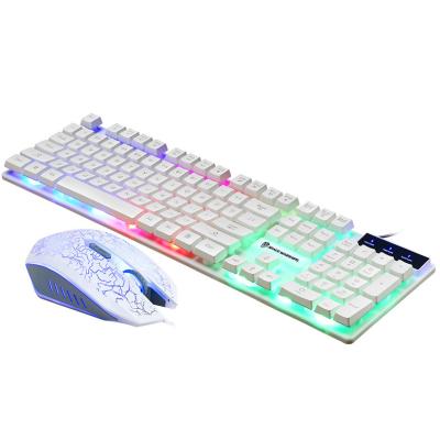 China Best-selling Anti-ghosting RGB USB Interface Gaming Backlit Wired Keyboard and Mouse Combo Waterproof Keyboard for sale