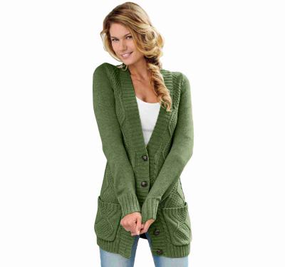 China Soft Beige Front Pocket And Buttons Closure Cardigan Coats For Ladies for sale