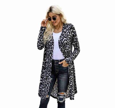 China Promotional Soft High Quality Snake Print High Quality Cardigan Ladies Long Coats for sale