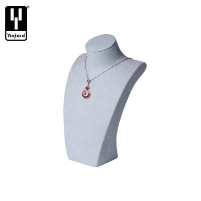 China Jewelry Store Blue Micro Fiber Display Necklace Hanging Modern Mannequin for sale