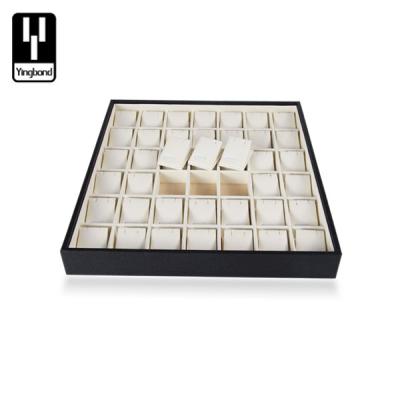 China 2018 Wooden Jewelry Store Box Necklace Tray Packaging Box PU Jewelry Display Tray for sale