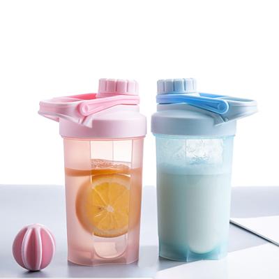 China Amazon Success 500ML Fitness Viable Protein Shaker Bottle With Ball And Twist Top for sale