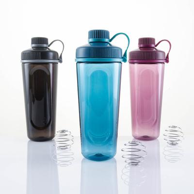 China Sports 24 Ounce Gray Translucent Plastic Bodybuilding Sports Purple Bottle For Protein Exercise for sale