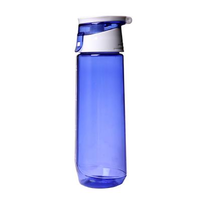 China Wholesale Gym Viable Free Water Bottle Bpa Plastic Sports With Custom Logo Handle Pull Ring Narrow Top for sale