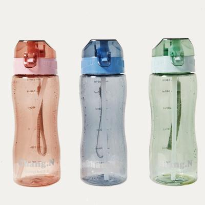 China With Straw 580ML Tritan Plastic Water Bottles With Straw And Flip Top for sale