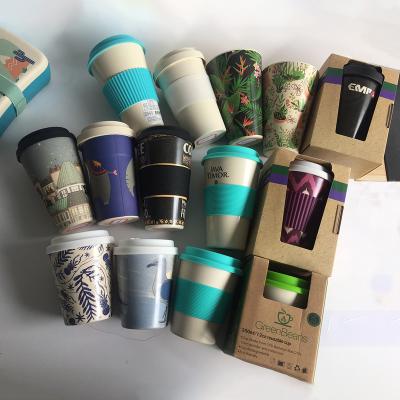 China Sustainable Eco Friendly Reusable Biodegradable Bamboo Coffee Mug With Lid Custom Logo for sale