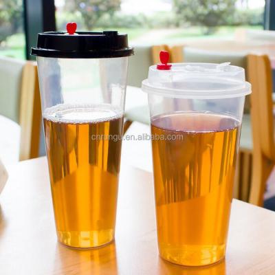 China Clear 600ML Clear Disposable Smoothie Plastic Cup For Coffee Tea for sale