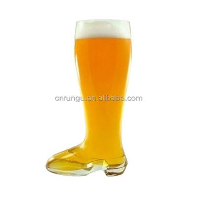 China 1300ML 1.3L Big Clear Shoe Beer Glass Bottle For Drinks for sale