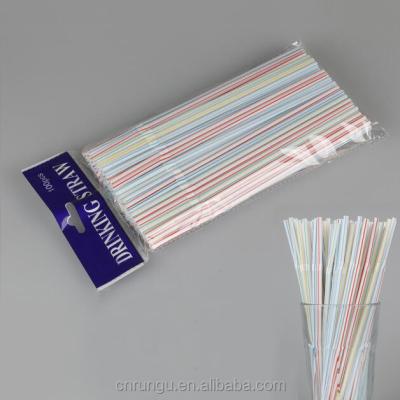 China Potable disposable thin cool drinking straws with vertical line for sale