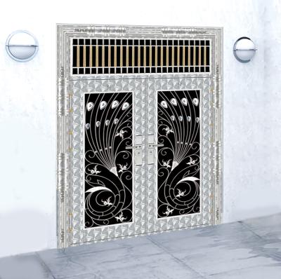 China Design Stainless Steel Grill Main Door Design Iron New Entry Doors Swing Graphic Design Exterior Free Spare Parts Finished à venda