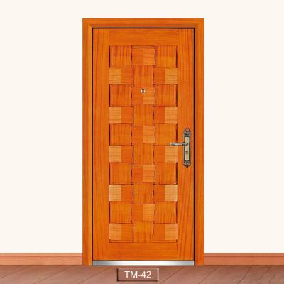 China Modern Design Bedroom Interior Natural wood styles veneer door single leaf armored exterior door for sale