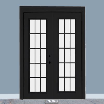 China Black Color Modern Design Swing Open Main Entrance double Date Garden Aluminum Door à venda