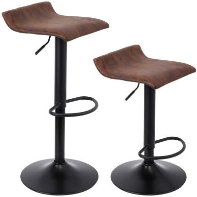 China Swivel Barstools (Height) 2 Adjustable Bar Stools Set, Adjustable Height Bar Chairs, Rustic Counter Height Chairs for Kitchen, Retro Brown for sale