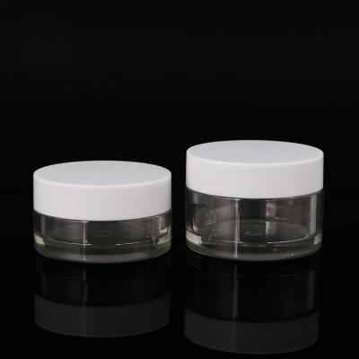 China Low moq 15ml 30ml cosmetic clear plastic jar with lids packaging cosmetic body pet cream jar for sale