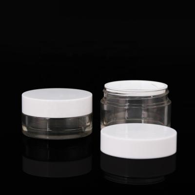 China Low moq 80ml 100ml 120ml cosmetic clear plastic jar with lids packaging body pet cream cosmetic jar for sale