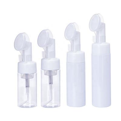 China BEAUTY PACKAGING Face Washing Facial Brush 100ml 120ml 150ml 200ml Emulsion Foaming Foam Lotion Plastic Bottle Foaming Wash Bottle With Brush for sale