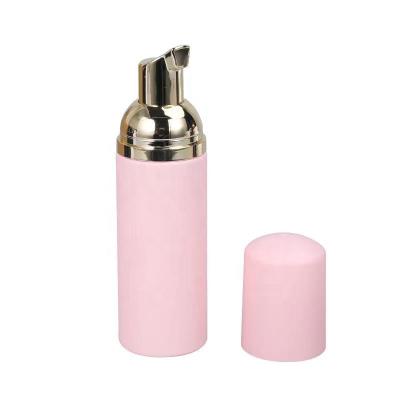 China BEAUTY PACKAGING 50ml Bottle Pink Frosted Foam Bubbling Bottle Rose Gold PET Pump Bottle for sale