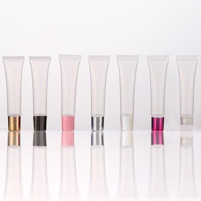 China 10ml lip gloss cosmetic empty tube with plastic cosmetic packaging clear customizable15ML 20g lip gloss lip gloss containers tube for sale