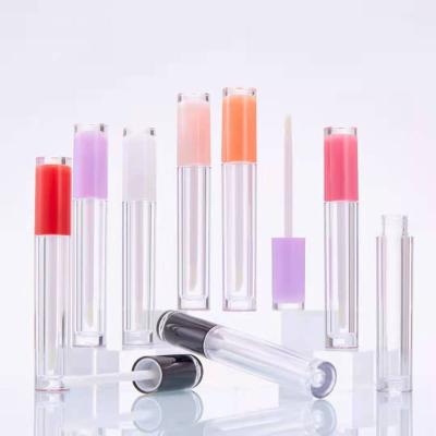 China 5ml empty pink red rose cosmetics with brush 5g packaging lip gloss with brush lip gloss tube with magic wands lip gloss containers tube for sale