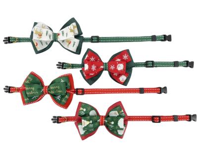 China Fashion Design Christmas Gift Bow Tie Pet Collar Dogs Clothes And Accessories High Quality Stocked Pet Bow for sale