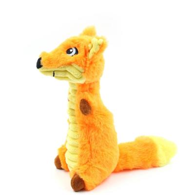 China Viable Furry FOX With Squeak For Dog Funny Plush Interactive Pet Designer Dog Toys for sale