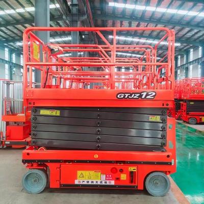 China Hotels Scissor Lift Maintenance Mobile Aerial Trolley Self Propelled Lifting Platform for sale