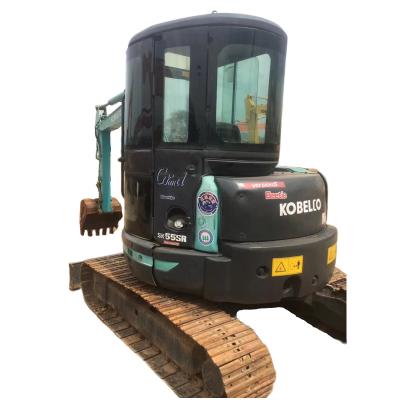 China 95% New Hot Selling 5.5 Ton Used Hydraulic Crawler Excavator Kobelco SK55SR Used Mini Machinery Excavator 0.21m² ³ for sale