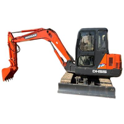 China Cheap and Fine Korean Original Brand 5.5 Ton Used Mini Machinery Excavator Used Doosan DH55 For Sale 0.1m′ Rubber Tracked Excavator; ³ for sale