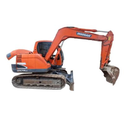 China 95% New Korean Original Paint 7.5 Ton Used Mini Rubber Track Doosan DX75-9C Crawler Excavator In Cheap Price Hot Sale 0.3MÂ ³ for sale