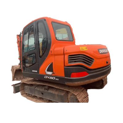 China Korean Original Crawler Excavator In Cheap Price Paint 8 Ton Used Mini Rubber Track Doosan DX80 Hot Sale 0.32MÂ ³ for sale