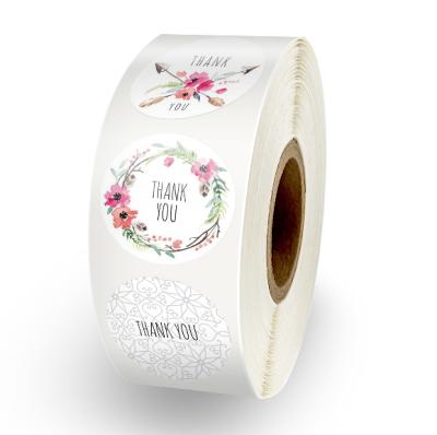 China Heat Sensitive Custom Label With Love Wedding Stickers Low Price Adhesive Sticker Round Blank White Labels Thank You Supplies Sealing Stickers for sale