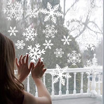 China Red Christmas Snowflake and White Snowflakes Red and White Snowflakes Waterproof Sticker for sale