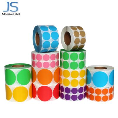 China Heat Resistant Round Color Direct Thermal Adhesive Sticker for Width 25mm-50mm for sale