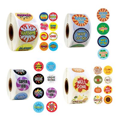 China Cartoon Sticker Cartoon Smile Face Bun Dot Teacher Paper Supplies Smile Kids Stickers Reward Stickers for sale